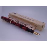 CONWAY STEWART - Vintage (late 1950s) Red Marble Conway Stewart No. 85L fountain pen with gold