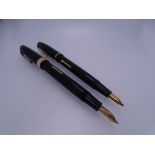 CONWAY STEWART - Vintage (1950s) Black Conway Stewart No.15 fountain pen with gold trim and 14ct