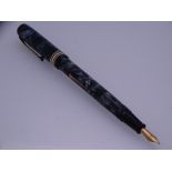 CONWAY STEWART - Vintage (1950s) Blue Marble Conway Stewart No. 388 fountain Pen with gold trim (