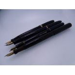 SWAN MABIE TODD - Vintage (1930s) Chased Black Swan Mabie Todd L 200/60 Leverless fountain pen