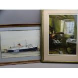 AFTER KEITH ANDREW framed coloured print (272/850) - 'Quiet Room', signed, 55 x 39cms and RON