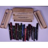 CONWAY STEWART - Box of damaged/incomplete Conway Stewart fountain pens for spares or repairs