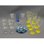 GLASSWARE - set of six Babycham glasses, Whitefriars style vase, early Port glass and a set of seven