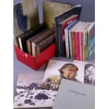 KYFFIN WILLIAMS RA and other books with two painted porcelain panels, the Kyffin books titled 'Is