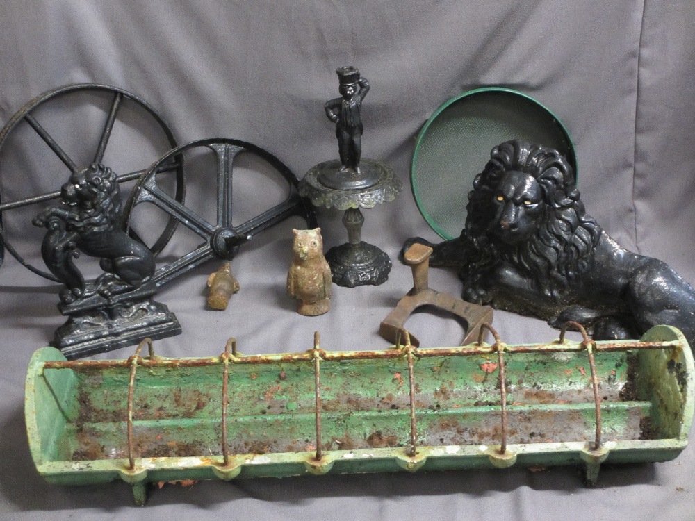 GARDEN METAL ORNAMENTS including heavy trough