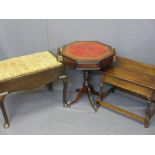 VINTAGE & REPRODUCTION OCCASIONAL FURNITURE, three items to include a box seat piano stool, a