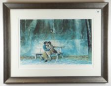 ROLF HARRIS limited edition (106/795) colour lithograph - 'Lovers on the Seine', signed in pencil,