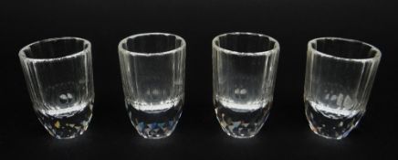 SET OF FOUR SWAROVSKI CRYSTAL FACETED SHNAPPS GLASSES (4)