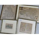 FOUR ASSORTED MAPS to include a new map of South Wales, published by A.Hogg, sparsely coloured,black