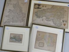 FOUR ASSORTED MAPS to include a new map of South Wales, published by A.Hogg, sparsely coloured,black