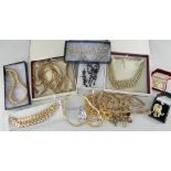 ASSORTED COSTUME JEWELLERY to include necklaces ETC