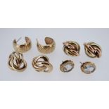 ASSORTED 9CT GOLD SET LADIES EARRINGS (4 SETS), 11.8gms overall