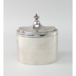 GEORGE VI SILVER OVAL TEA CADDY, Birmingham 1968, 3.9ozs