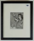 GEOFF YEOMANS dry point etching - Picasso After Yeomans, titled in pencil, 16 x 13cms