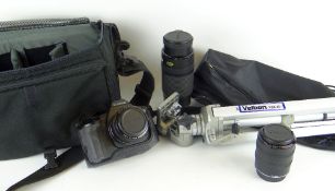 CANON EOS 650 & TWO LENSES, tripod in bags