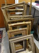 ASSORTED VICTORIAN & LATER GILT GESSO FRAMES