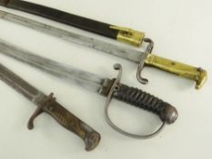 WITHDRAWN - THREE INTERESTING EDGED WEAPONS including Imperial German model 1871 Mauser bayonet (Wil