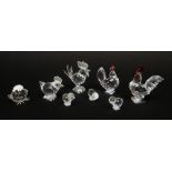 ASSORTED SWAROVSKI CRYSTAL FARMYARD ANIMALS, 'chickens', two in original boxes (6)