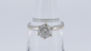 18CT GOLD CLAW SET DIAMOND SOLITAIRE RING, 1ct approx. visual estimate, 3.4gms, size M