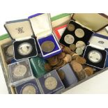 ASSORTED COLLECTORS COINS including commemorative crowns and several silver proof crowns