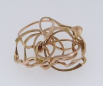 14K GOLD PUZZLE RING, 16gms