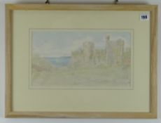 REVEREND WILLIAM PAGOT (circa 1780-1825) watercolour - Manobier Castle, 18 x 33cms