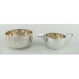 PAIR GEORGE V SILVER SUCRIER & CREAM JUG, Birmingham 1921 +1922, by William Neale a& Sons, 4.