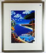 DAVID CHAPPLE screen print - entitled 'Bel Air Bleu', signed and numbered (4/195) in pencil, 50 x