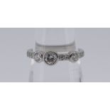 PLATINUM DIAMOND HALF ETERNITY RING, 4.9gms