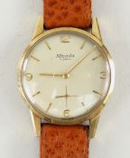 BOXED NIVADA 9CT GOLD GENTS WRISTWATCH