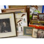 ASSORTED PRINTS & PICTURES including 19th Century engraved portrait of a gentleman AFTER THOMAS