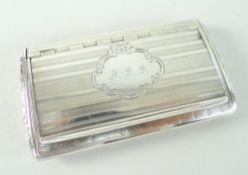EARLY VICTORIAN SILVER SNUFF BOX, Birmingham 1853 by Cronin & Wheeler, flush hinged lid with