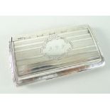 EARLY VICTORIAN SILVER SNUFF BOX, Birmingham 1853 by Cronin & Wheeler, flush hinged lid with