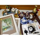 ASSORTED DECORATIVE CABINET CHINA including Doulton 'Balloon Lady', several watercolours and