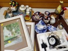 ASSORTED DECORATIVE CABINET CHINA including Doulton 'Balloon Lady', several watercolours and