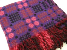 WELSH TAPESTRY BLANKET in purple ground