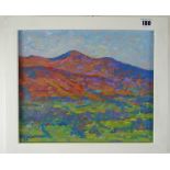 PAUL STEPHENS oil on board - a view of Pen y Fan mountain, titled verso 'Early Autumn Light', signed