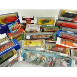 TWO BOXES OF ASSORTED COLLECTABLE BOXED DIE-CAST CORGI VEHICLES, to include Eddie Stobart, TNT,
