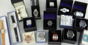 COLLECTION OF MODERN WRISTWATCHES & POCKET WATCHES to include Strada, Slazenger etc (17 in total)