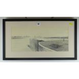 RICHARD O'CONNELL biro and pencil on paper - 'Swansea Docks From the North Dock', signed and 1974,