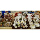 ASSORTED FLORAL CHINA & LIMOGES-STYLE CLARET GROUND DECORATIVE PORCELAIN