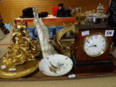 20TH CENTURY FRENCH MANTEL CLOCK and several wall rococo-style wall brackets