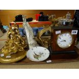 20TH CENTURY FRENCH MANTEL CLOCK and several wall rococo-style wall brackets