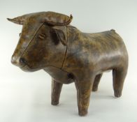 LEATHER BULL FOOTSTOOL RETAILED BY LIBERTY purchased by current vendor in early 70s Condition