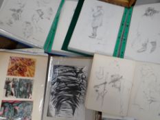 JOHN CHERRINGTON (1931-2015) large collection of pencil sketches - mainly figures of the