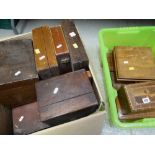 ASSORTED VICTORIAN & EDWARDIAN WOODEN BOXES including two Tunbridge ware (12)