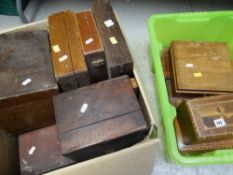 ASSORTED VICTORIAN & EDWARDIAN WOODEN BOXES including two Tunbridge ware (12)