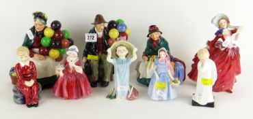 ASSORTED DOULTON FIGURINES including 'Balloon Man' & 'Balloon Lady' (9)