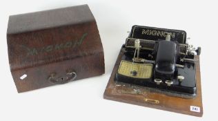 EARLY 20TH CENTURY VINTAGE MIGNON INDEX TYPEWRITER BY AEG serial no. 306502 (no key) Condition