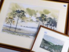 UNKNOWN small watercolour - landscape with note verso 'by prisoner of war' together with watercolour